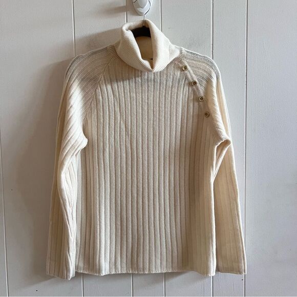 J McLaughlin "Lunet" Cashmere Wool Blend Turtleneck Sweater - Picture 1 of 9